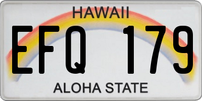 HI license plate EFQ179