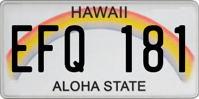 HI license plate EFQ181