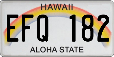 HI license plate EFQ182