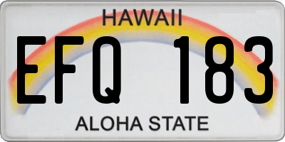 HI license plate EFQ183
