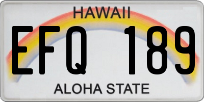HI license plate EFQ189