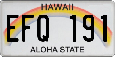 HI license plate EFQ191