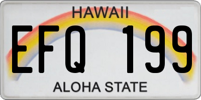 HI license plate EFQ199
