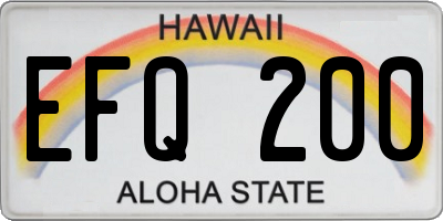 HI license plate EFQ200