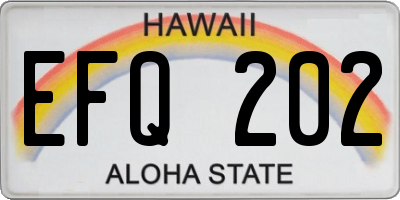 HI license plate EFQ202