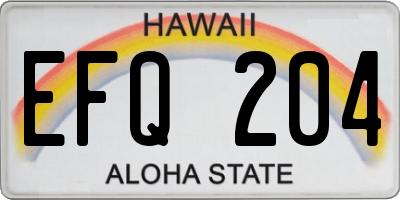 HI license plate EFQ204
