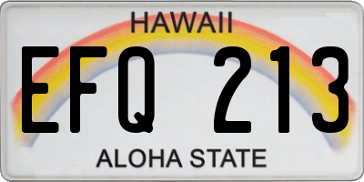 HI license plate EFQ213