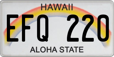 HI license plate EFQ220