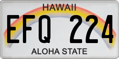 HI license plate EFQ224