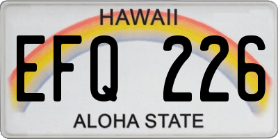 HI license plate EFQ226