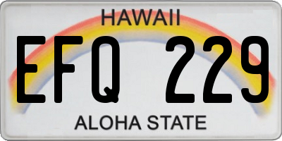 HI license plate EFQ229