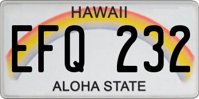 HI license plate EFQ232