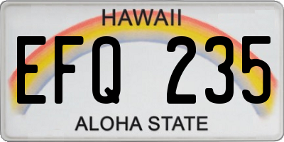HI license plate EFQ235