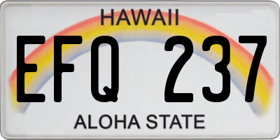 HI license plate EFQ237