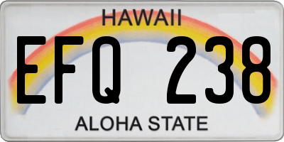 HI license plate EFQ238