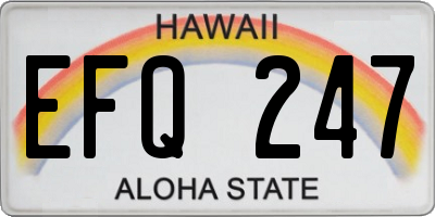 HI license plate EFQ247