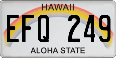 HI license plate EFQ249