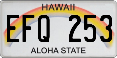 HI license plate EFQ253
