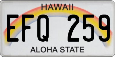 HI license plate EFQ259