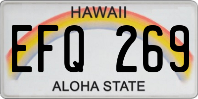 HI license plate EFQ269