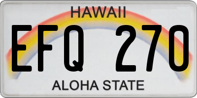 HI license plate EFQ270