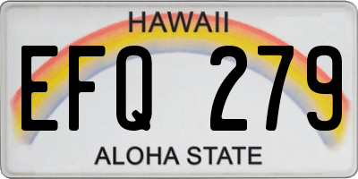 HI license plate EFQ279