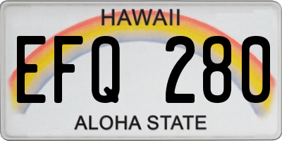 HI license plate EFQ280