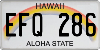HI license plate EFQ286