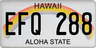 HI license plate EFQ288