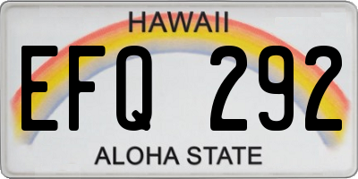 HI license plate EFQ292