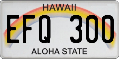 HI license plate EFQ300