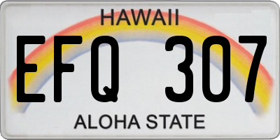 HI license plate EFQ307