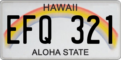 HI license plate EFQ321