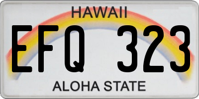 HI license plate EFQ323