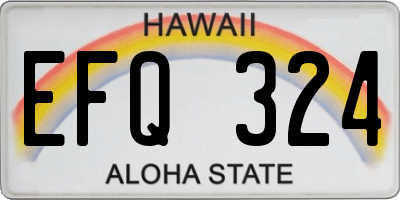 HI license plate EFQ324