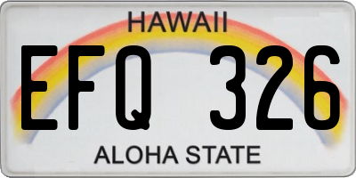 HI license plate EFQ326