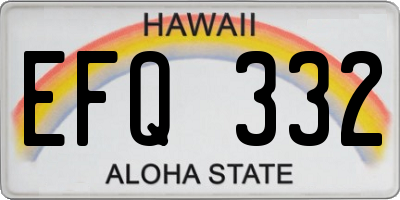 HI license plate EFQ332