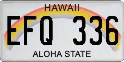 HI license plate EFQ336