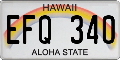 HI license plate EFQ340