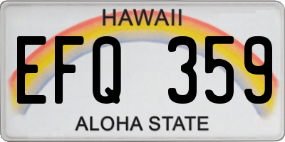 HI license plate EFQ359