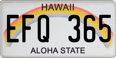 HI license plate EFQ365