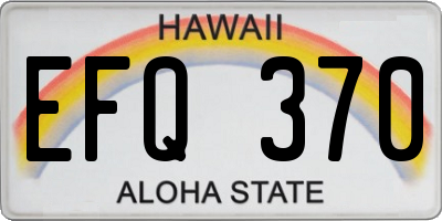HI license plate EFQ370