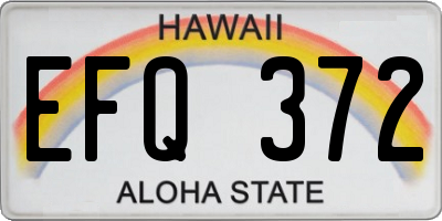 HI license plate EFQ372