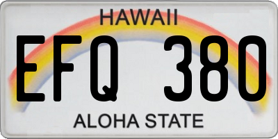 HI license plate EFQ380