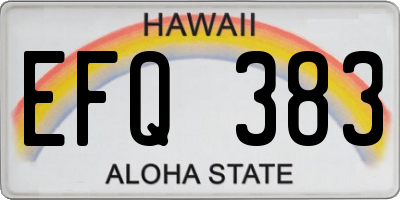 HI license plate EFQ383