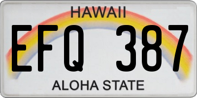 HI license plate EFQ387