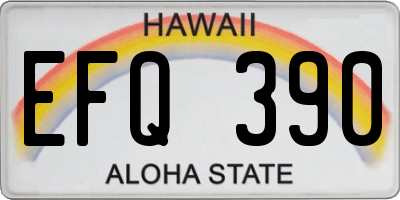 HI license plate EFQ390