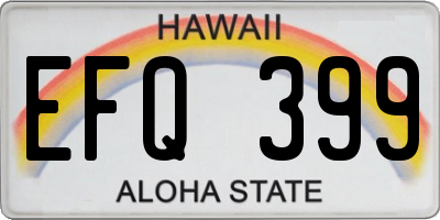 HI license plate EFQ399