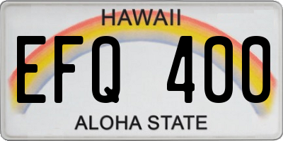 HI license plate EFQ400