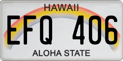 HI license plate EFQ406
